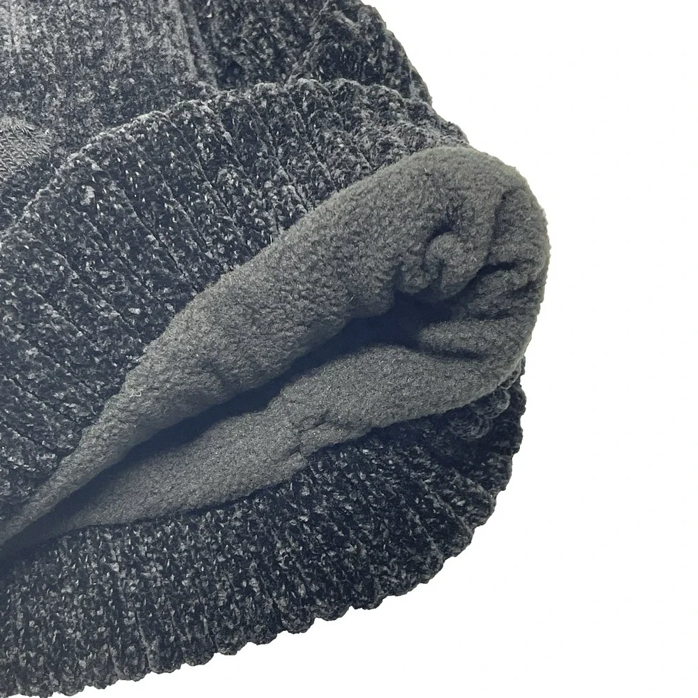 Layer 8 Chenille Knit Pom‎ Warm Winter Lined Outdoors Beanie Hat and Glove Set